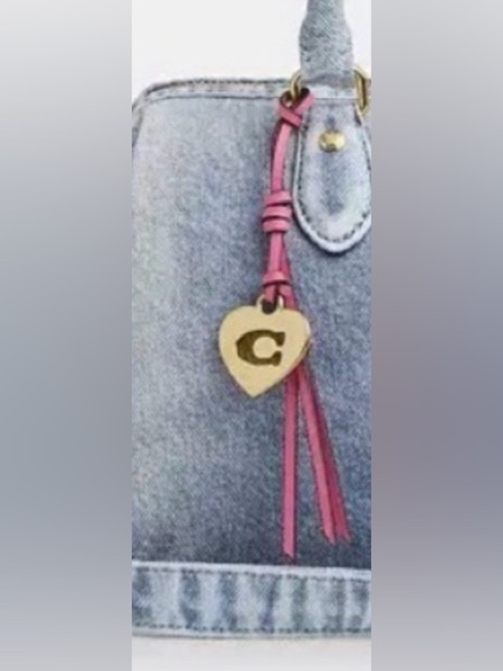 Coach Heart Charm Tassel Denim Rowan
